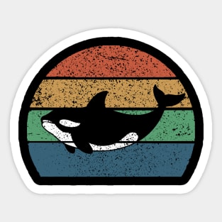 Retro Vintage Whale Orca Gift, Killer Whale Lover Sticker